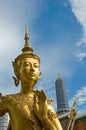 Welcome to Bangkok - Kinnari statue at Wat Phra Kaew temple Royalty Free Stock Photo