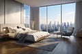 A bedroom with a very beautiful view.