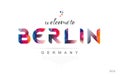 Welcome to berlin germany card and letter design typography icon