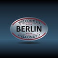 Welcome to Berlin tag badge stamp. vintage stamp or label.