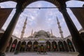 Welcome to Blue Mosque at dawn-exhibition decoration, Istanbul, Royalty Free Stock Photo