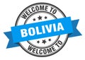 welcome to Bolivia. Welcome to Bolivia isolated stamp.