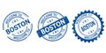 welcome to Boston blue old stamp