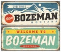 Welcome to Bozeman Montana retro signs set