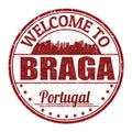 Welcome to Braga grunge rubber stamp