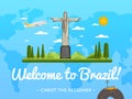 Welcome to Brazil poster with famous attraction