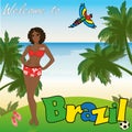 Welcome to Brazil, vector illustration Royalty Free Stock Photo