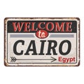 Welcome to Cairo , Illinois , road sign vector illustration, road table, Royalty Free Stock Photo