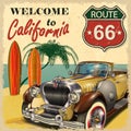 Welcome to California retro poster Royalty Free Stock Photo