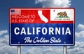 Welcome to California state road sign Royalty Free Stock Photo