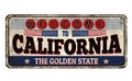 Welcome to California vintage rusty metal sign Royalty Free Stock Photo