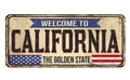 Welcome to California vintage rusty metal sign Royalty Free Stock Photo