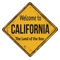 Welcome to California vintage rusty metal sign Royalty Free Stock Photo