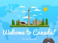 Welcome to Canada poster with famous attraction