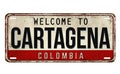 Welcome to Cartagena vintage rusty metal plate