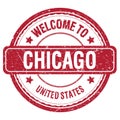 WELCOME TO CHICAGO - UNITED STATES, words written on red stamp