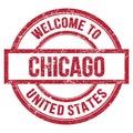 WELCOME TO CHICAGO - UNITED STATES, words written on red stamp
