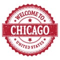 WELCOME TO CHICAGO - UNITED STATES, words written on red stamp