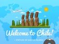 Welcome to Chile poster with famous attraction