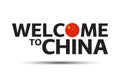 Welcome to China symbol. Simple Chinese icon with Chinese flag isolated on white background Royalty Free Stock Photo