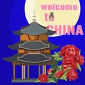 Welcome to China vector flat illustration