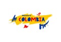 Welcome to Colombia. Name country template design for greeting card, banner, poster