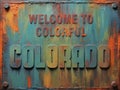 Welcome to Colorado rusted Street Sign Royalty Free Stock Photo