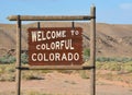 Welcome to Colorful Colorado boarder sign Royalty Free Stock Photo