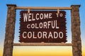 Welcome to colorful Colorado road sign