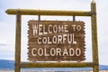 Welcome to colorful Colorado sign Royalty Free Stock Photo