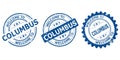 welcome to Columbus blue old stamp