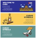 Welcome to Cuba Internet promo pages templates set Royalty Free Stock Photo