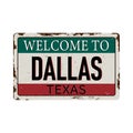 Welcome to Dallas Texas vintage rusty metal sign on a white background, vector illustration