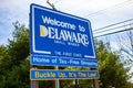 Welcome to Delaware First State Sign Royalty Free Stock Photo