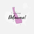 Welcome to Delaware lilac sign Royalty Free Stock Photo