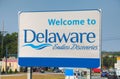 Welcome to Delaware road sign Royalty Free Stock Photo