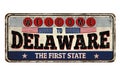 Welcome to Delaware vintage rusty metal sign Royalty Free Stock Photo