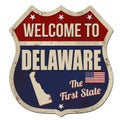 Welcome to Delaware vintage rusty metal sign Royalty Free Stock Photo