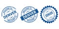 welcome to Denver blue old stamp