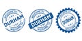welcome to Durham blue old stamp
