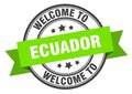 welcome to Ecuador. Welcome to Ecuador isolated stamp.