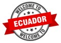 welcome to Ecuador. Welcome to Ecuador isolated stamp.