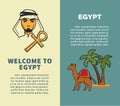 Welcome to Egypt vertical posters with bedouin and camel