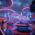 Elysian Heights: The Future of Amusement Parks Royalty Free Stock Photo