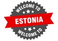 welcome to Estonia. Welcome to Estonia isolated sticker.