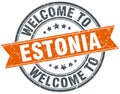 Welcome to Estonia orange round stamp