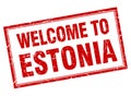 welcome to Estonia stamp