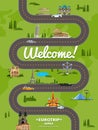 Welcome to Europe poster with famous attractions