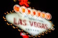 Welcome to fabulous Las Vegas Nevada blurred sign