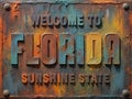 Welcome to Florida Rusted Street Sign Royalty Free Stock Photo